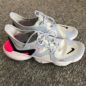 Nike Free Run 5.0 running shoes grey black pink Womens Size 8